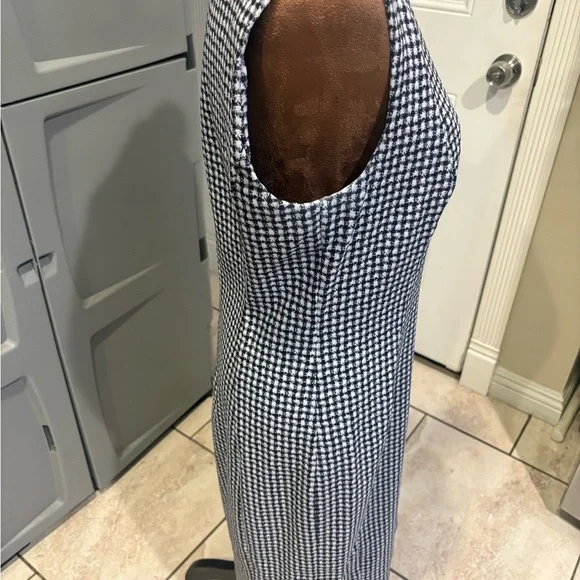 Calvin Klein Black and White Checkered Midi Dress - Picture 3 of 5